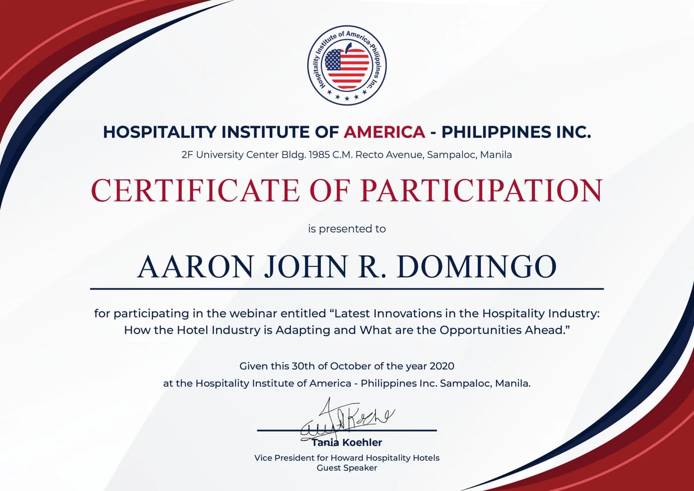 Approved preview of Latest Innovations in the Hospitality Industry
