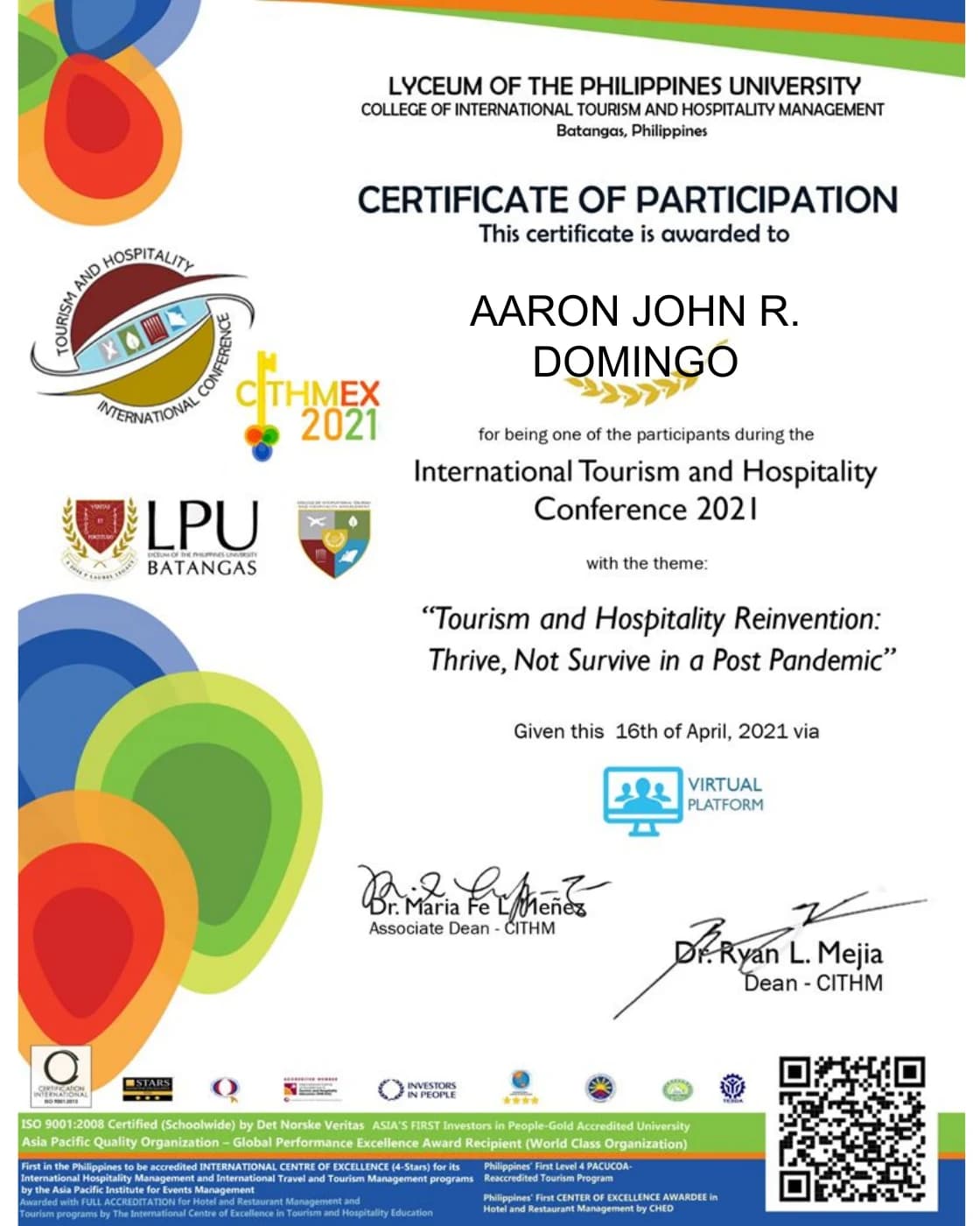 Approved preview of Tourism and Hospitality Reinvention: Thrive, Not Survive in a Post Pandemic